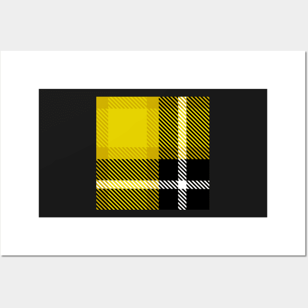 Yellow and Black  buffalo plaid check fabric design Wall Art by Jkinkwell